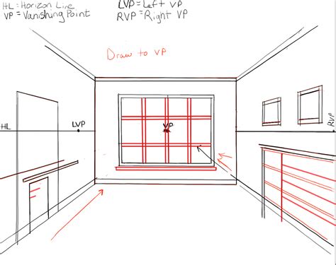 How To Draw The Inside Of A Room With 3 Point Perspective Techniques