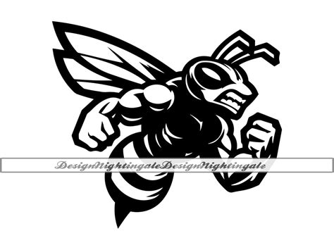 Hornet Mascot SVG Muscular Hornet SVG Sports Hornet SVG Hornet