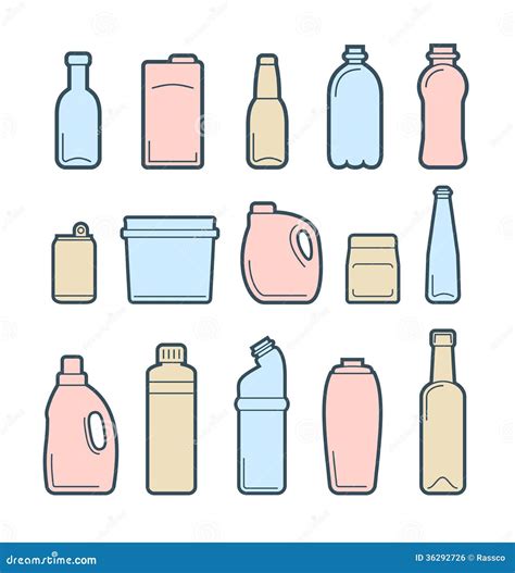 Iconos Del Envase De Bebidas Ilustración Del Vector Ilustración De
