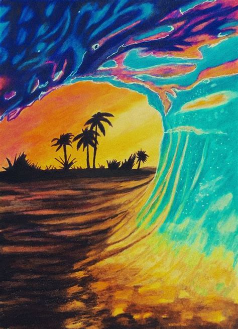 Sunset Colored Pencil Drawing