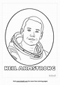 Free Neil Armstrong Coloring Page | Coloring Page Printables | Kidadl
