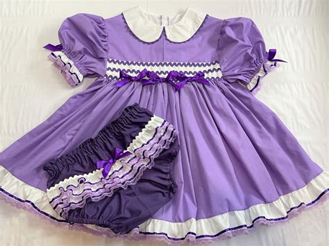Adult Baby Sissy Littles Abdl Purple Pearl Berry Pie Dress Etsy