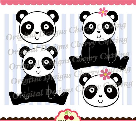 Panda Svg For Boy And Girl Panda Svg Dxf Design Panda Etsy