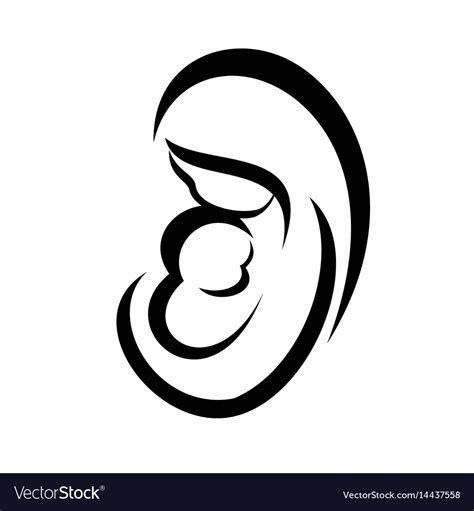 Mother And Baby Stylized Symbol Royalty Free Vector Image