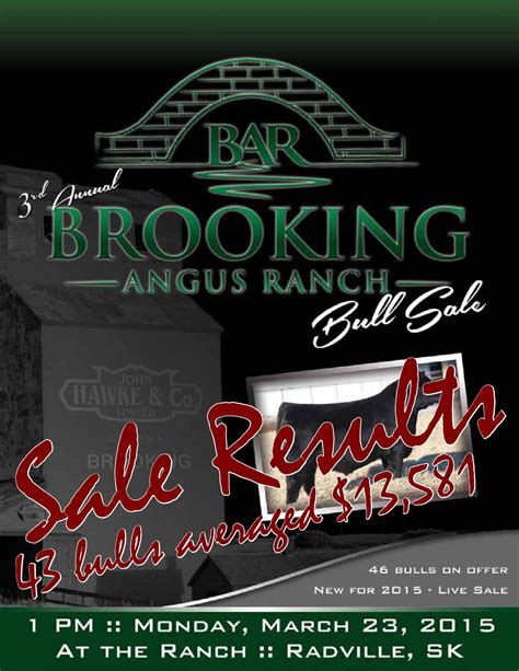 2015 Brooking Angus Ranch Sale Results By Bohrson Marketing Services