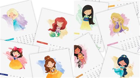 Calendario De Las Princesas Disney Para Imprimir