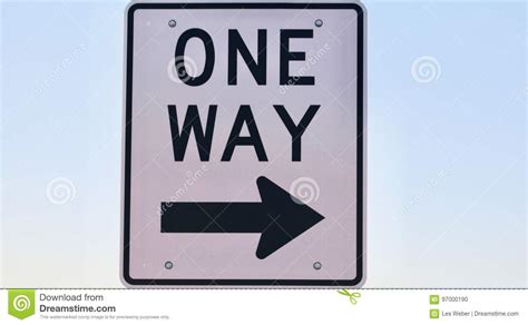 One Way Sign Stock Photo Image Of Downtown Plate Highway 97000190