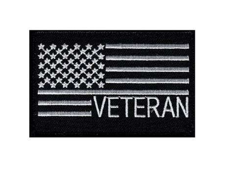 American Flag Veteran Patch Embroidered Hook Miltacusa