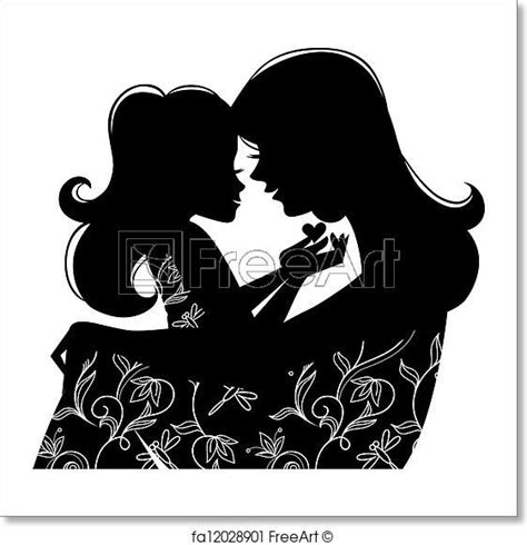 Free Art Print Of Beautiful Mother Silhouette With Her Daughter