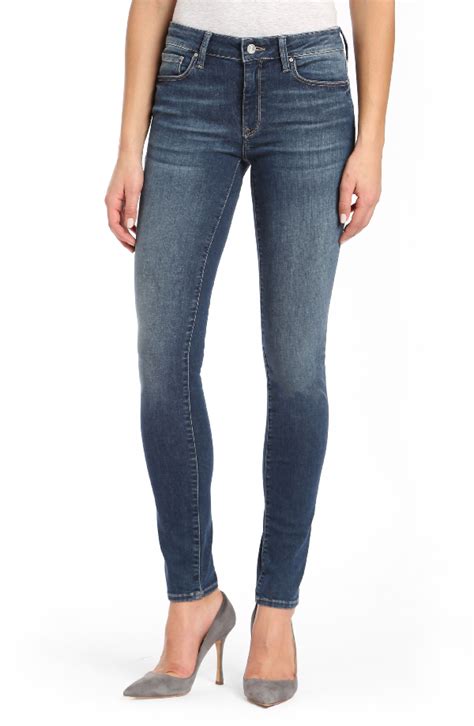 Mavi Jeans Adriana Mid Rise Super Skinny Jeans In Shaded Tribeca Modesens