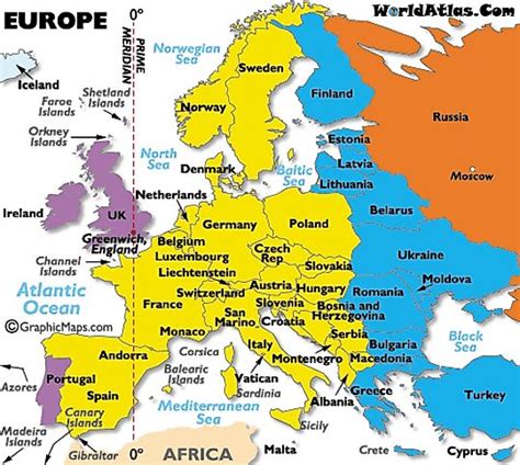 Europe Time Zones Map