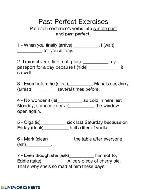 Past Tense Worksheet Perfect Tense Spelling Rules English Activities