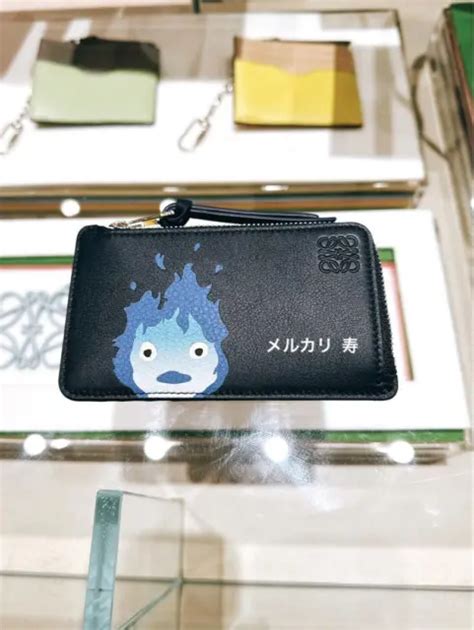 Loewe X Howls Moving Castle Calcifer Coin Card Holder New Blue Ghibli