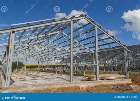 Steel Frame Of A Building Under Construction The Construction Of The
