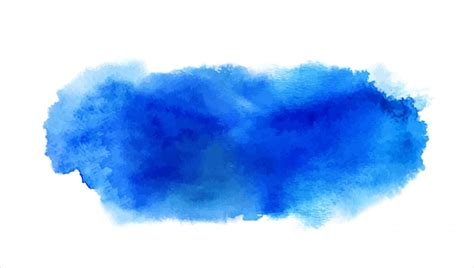 Mancha De Acuarela Azul Con Salpicaduras De Pintura Trazo De Pincel