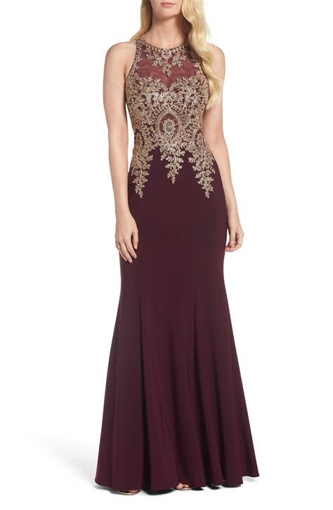 Xscape Embroidered Mermaid Gown Nordstrom Formal Dresses For Women