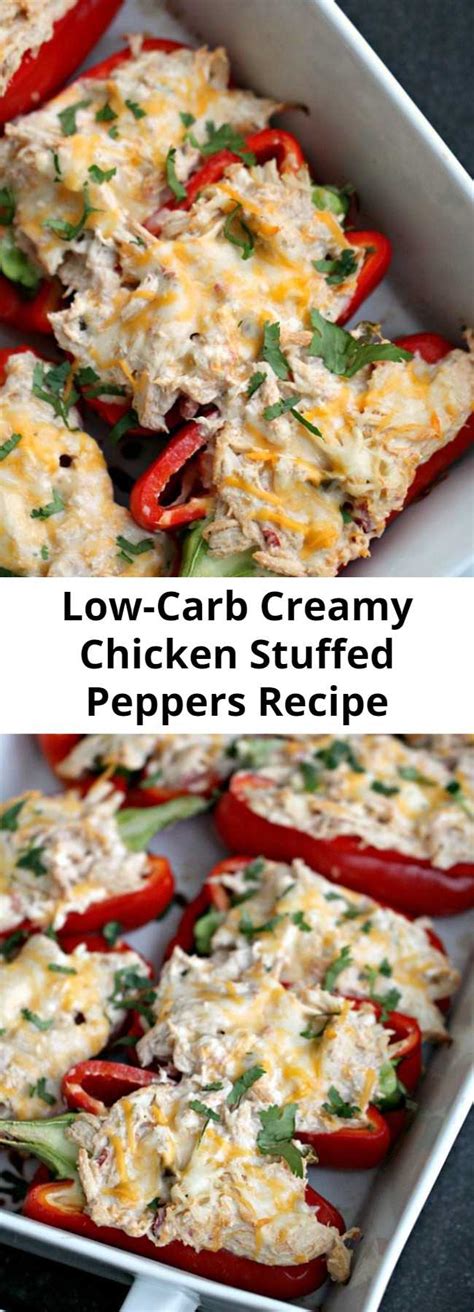 Low Carb Creamy Chicken Stuffed Peppers Recipe 9am Chef