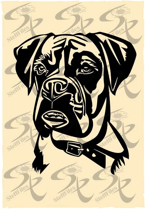 Boxer Dog Svg Head Animalsdownload Filesart Print Etsy Dog Stencil