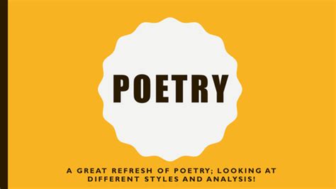 Poetry Powerpoint Presentation Ks3 Teaching Resources