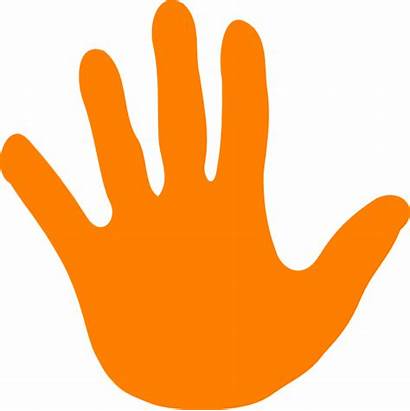 Hand Handprint Left Right Orange Clipart Clip