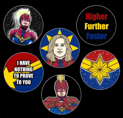 Captain Marvel Button Badges On Storenvy