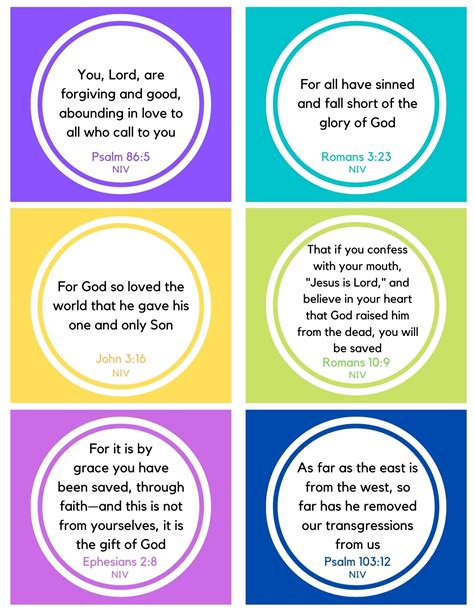 10 Memory Verses For Kids That Teach Forgiveness Free Cards