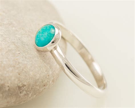 Turquoise Ring Blue Stone Ring Sterling Silver Ring Gemstone Ring