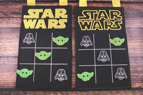 Embroidered Star Wars Inspired Travel Tic Tac Toe Board Etsy