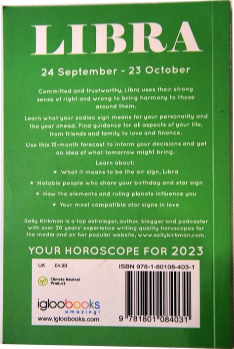 Zodiac Libra Horoscope 2023 Book 15 Month Forecast Astrology Sally