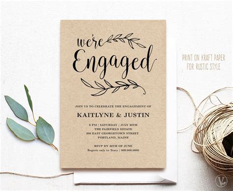 Engagement Invitation Template Printable Engagement Party Invitation