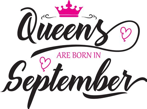 Queens Are Born In September Svg Calligraphy Free Transparent Png