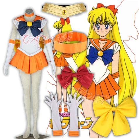 women sailor moon sailor venus aino minako halloween cosplay costume adult anime manga clothing