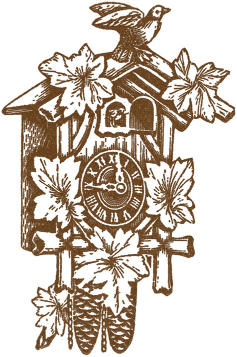 It thanks to its two (or three). Vintage Cuckoo Clock Images - The Graphics Fairy