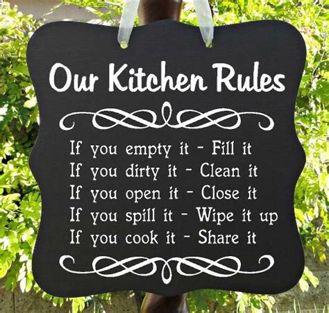 Our Kitchen Rules Sign Home Decor Kitchen Sign By Shambalena Kitchen