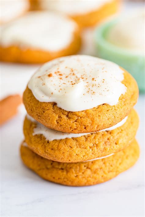 Pumpkin Cookies With Cream Cheese Frosting Crazy For Crust