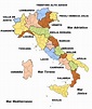 Regiones de Italia con Capitales y mapa interactivo
