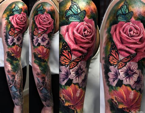 Floral Sleeve Floral Tattoo Sleeve Rose Tattoo Sleeve Body Tattoos