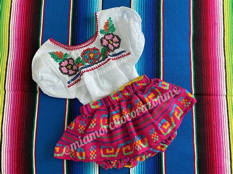 Hot Pink Mexican Baby Dress Mexican Baby Outfit Off White Etsy
