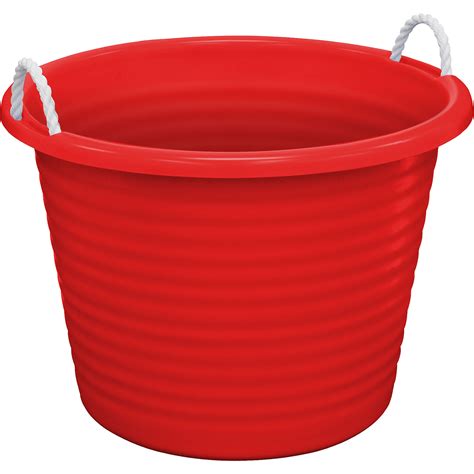 red plastic tub perfect for ice and drinks 17 gallon capacity