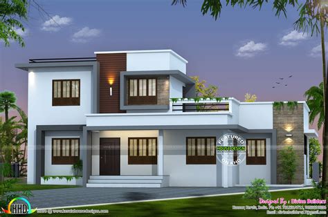 2154 Sq Ft Flat Roof Style Modern Home Kerala Home Design And Floor