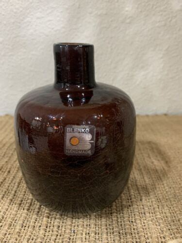 Blenko Crackle Glass Amber Bud Vaseのebay公認海外通販｜セカイモン