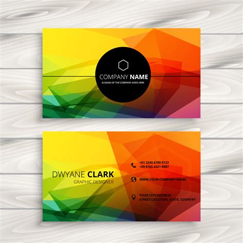 Colorful Abstract Business Card Design Download Free Vector Art