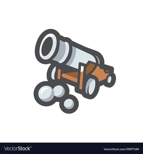 cannon and cores icon cartoon royalty free vector image