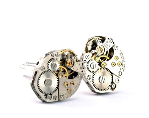 Steampunk Cufflinks A Most Handsome Mens Clockwork Jewelry Cuff Links