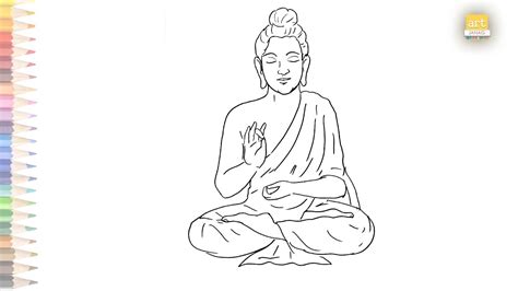 Meditation Buddha Drawing Easy How To Draw Lord Buddha Drawing Step