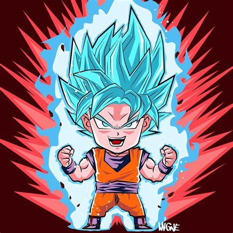 Goku Super Saiyan Blue Kaioken By Migne Huynh Illustration Dragonball