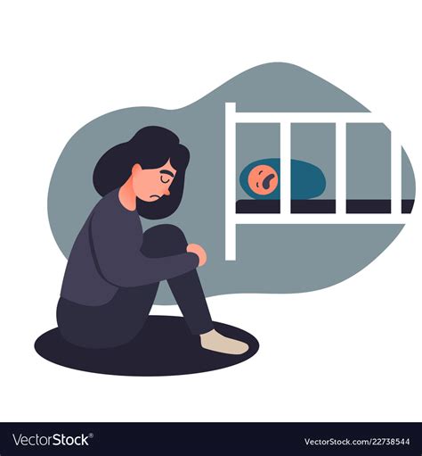 Depressed Young Woman Royalty Free Vector Image
