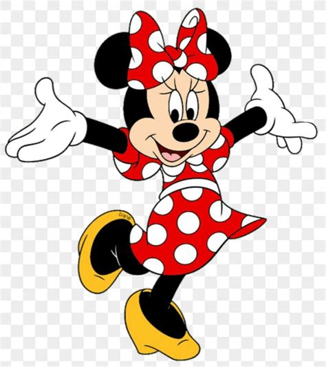 Minnie Mouse Cartoon Character With Red And White Polka Dots
