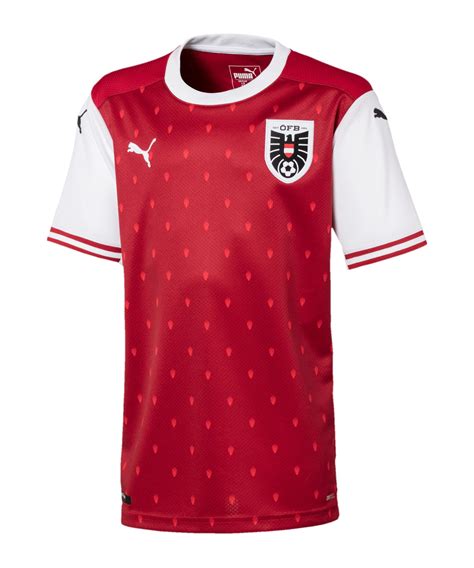 Der amtierende weltmeister läuft bei der em 2021 wie gewohnt im dunkelblauen trikot auf. PUMA Österreich Trikot Home EM 2021 F01 rot