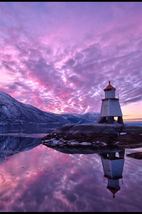 Lighthouse Sunset Norway By Haakon Nygård Lighthouse Pictures